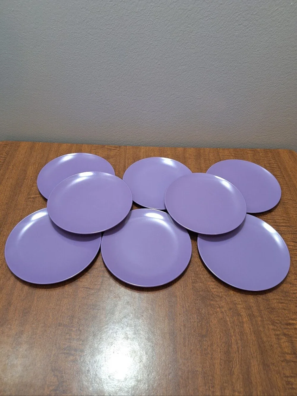 Vtg MCM Retro Purple Lilac Melmac Melamine 16 Pieces 8 Bowls 8 Dessert Plates